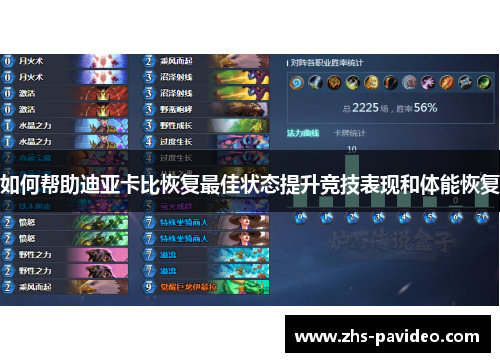 如何帮助迪亚卡比恢复最佳状态提升竞技表现和体能恢复